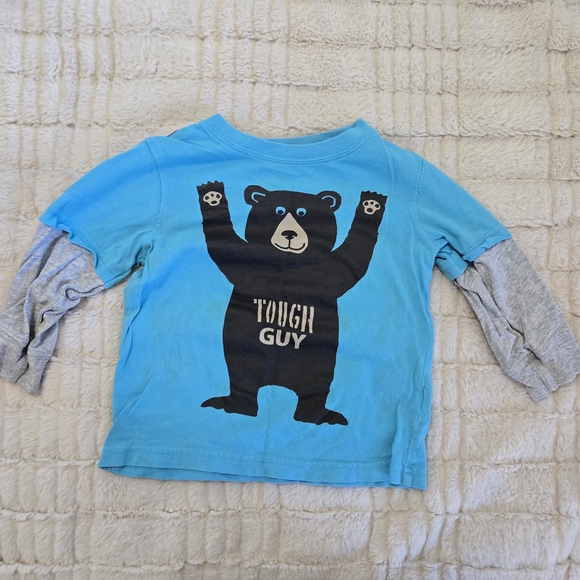 Carter's 18 Month Black Bear Tough Guy Graphic Long Sleeve Blue Tee - Picture 2 of 4